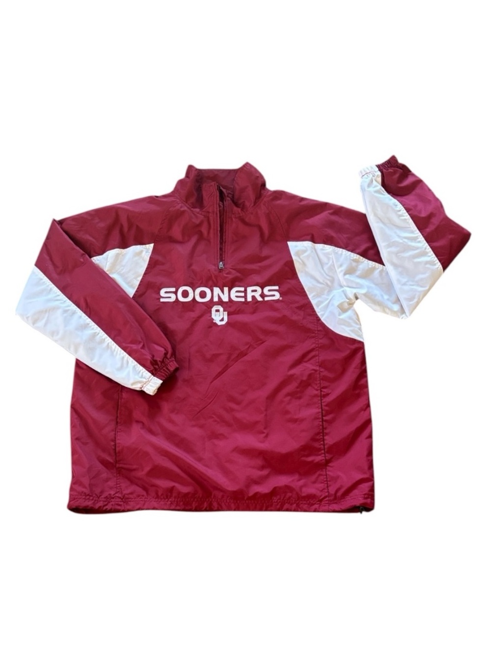 NCAA Oklahoma Sooners Quarter Zip Mesh Lined Windbreaker‎ Size M